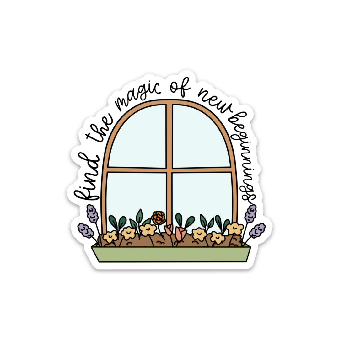 "Find the Magic of New Beginnings" Weatherproof Sticker