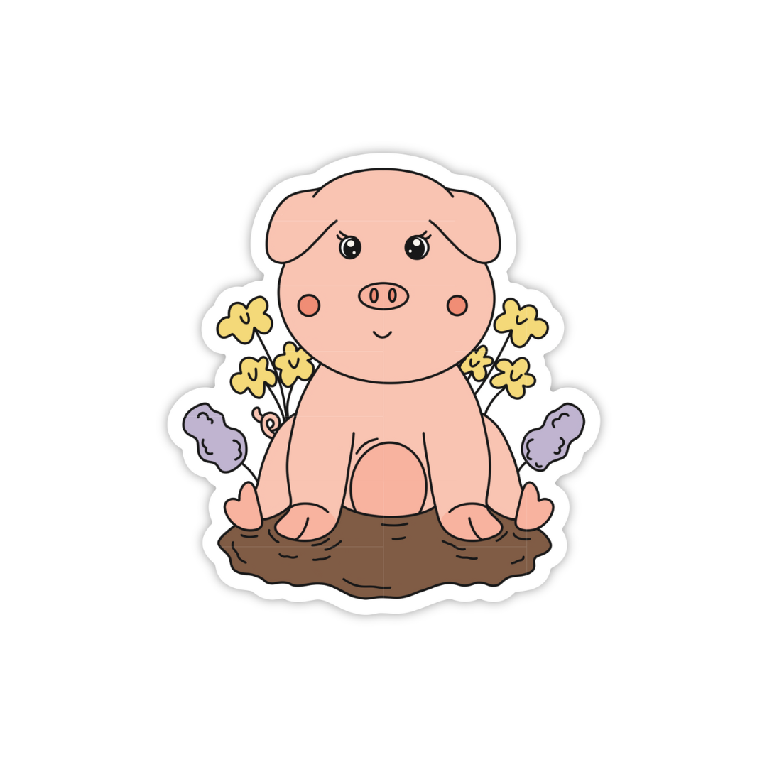 "Charlie the Pig" Weatherproof Sticker