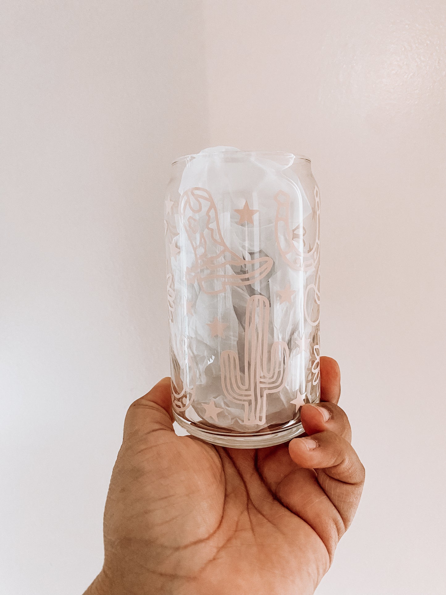 Wild West Libbey Glass Can