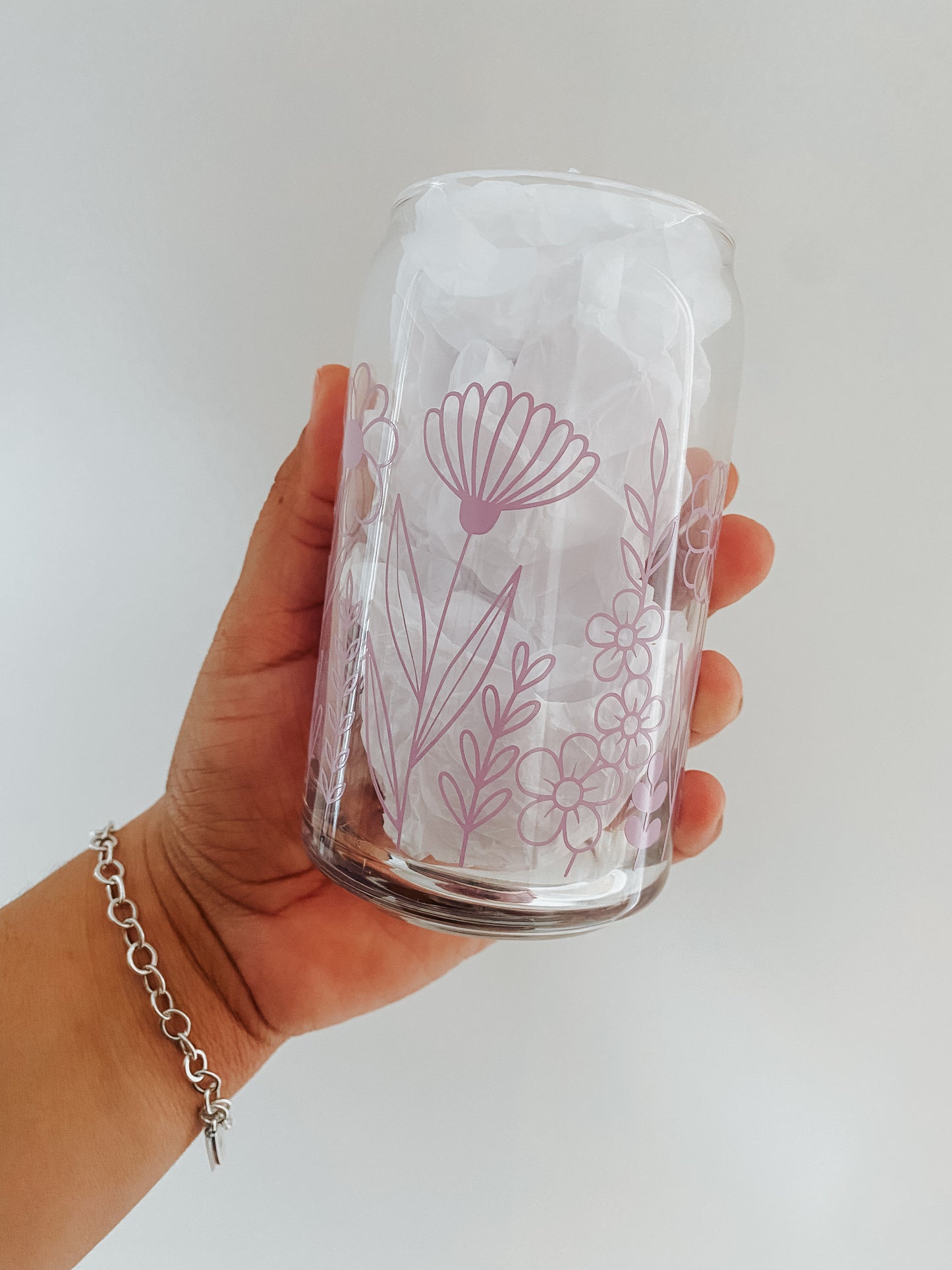 Wildflowers Libbey Glass Can