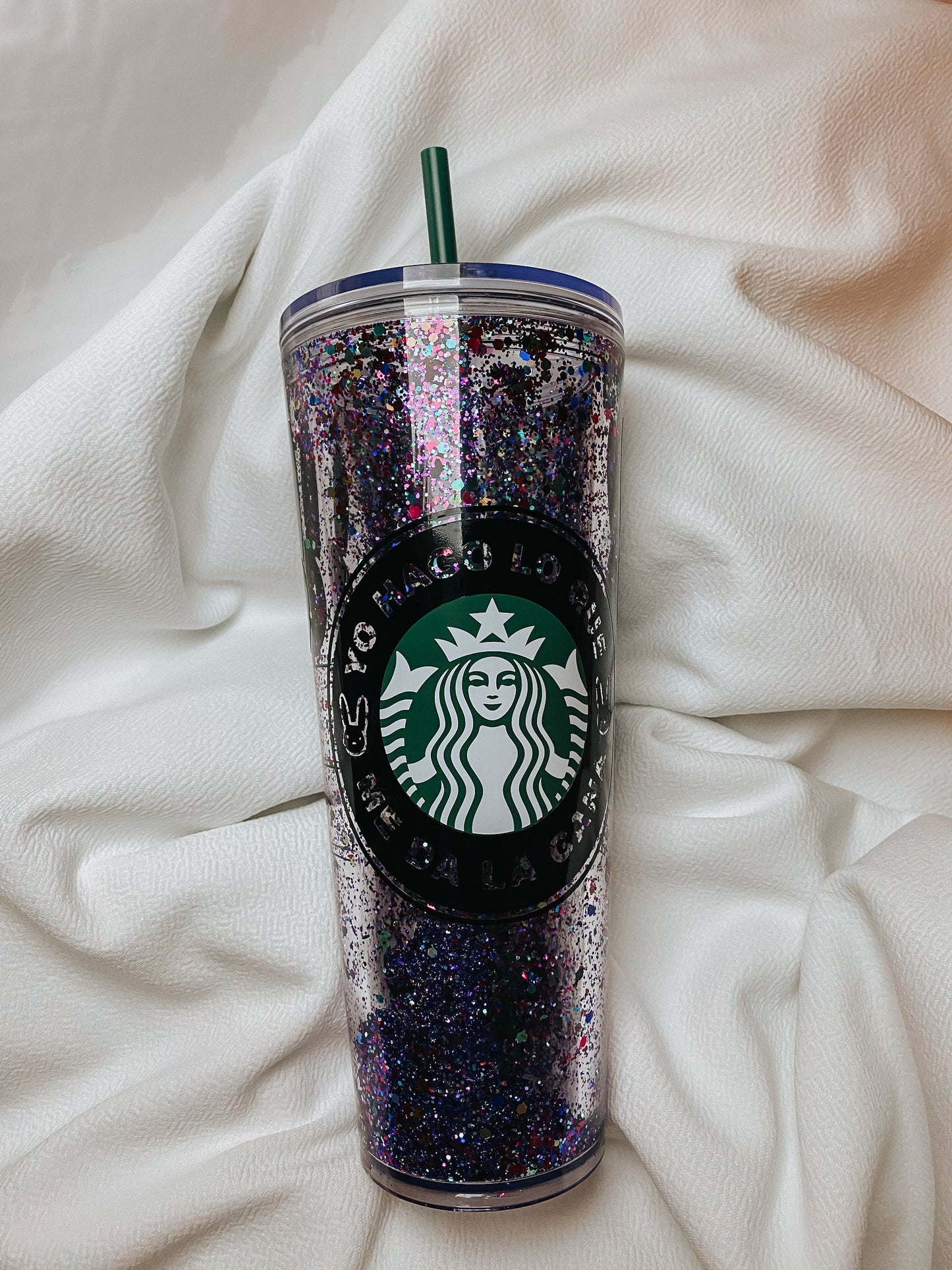 Bad Bunny Starbucks Snowglobe Tumbler | Starbucks Venti Acrylic Tumbler | Personalized Tumbler