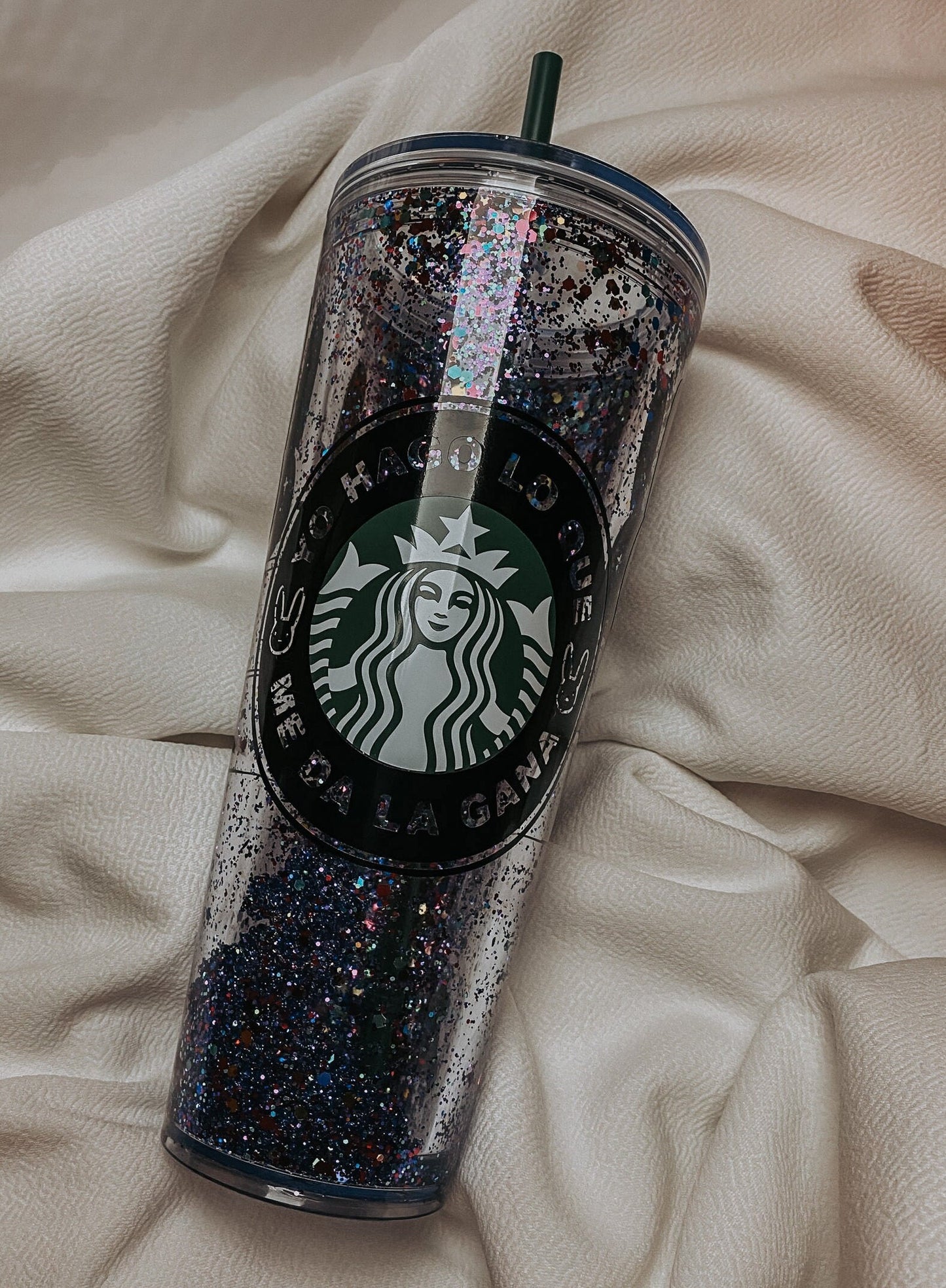Bad Bunny Starbucks Snowglobe Tumbler | Starbucks Venti Acrylic Tumbler | Personalized Tumbler