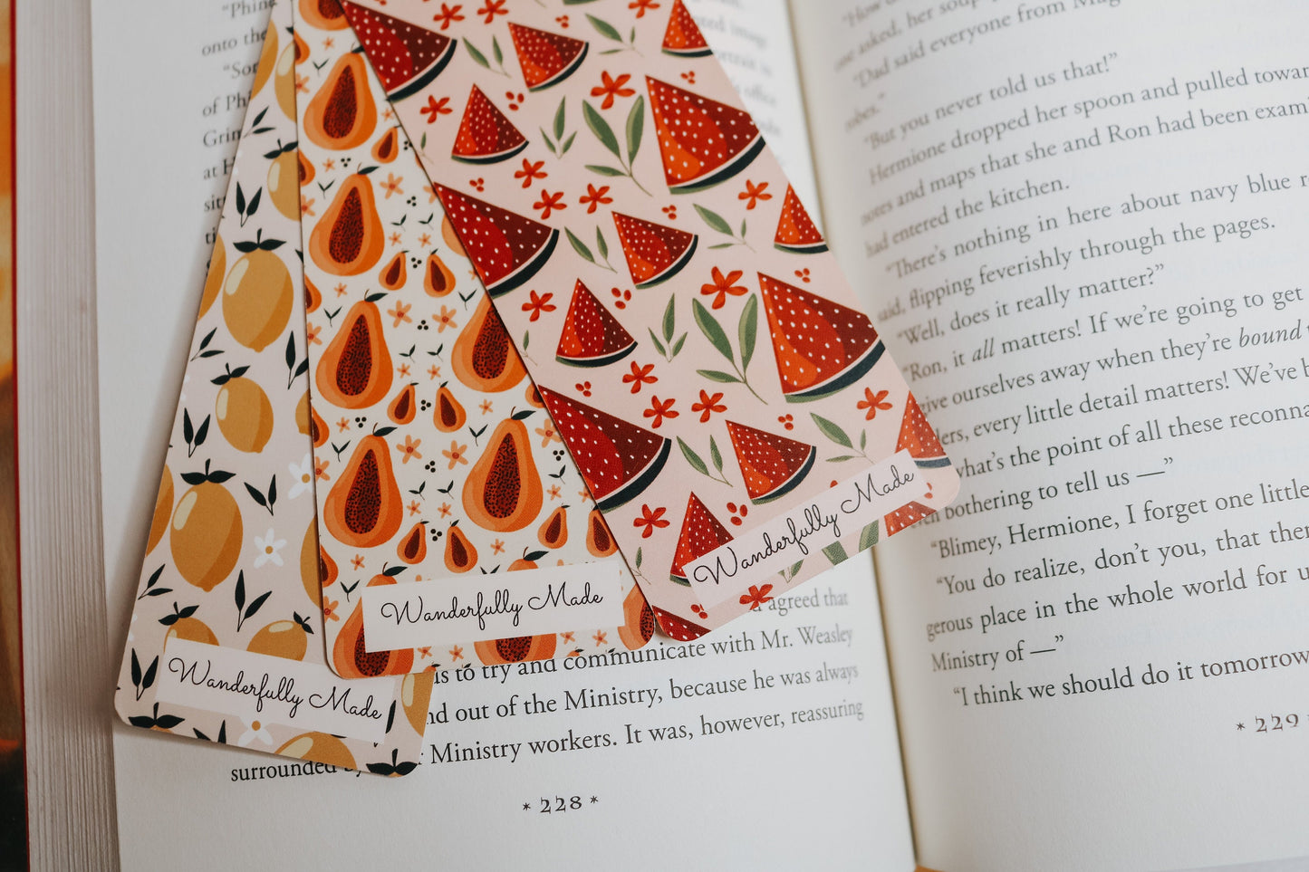 Summertime Bookmark Bundle | Lemon Bookmark | Watermelon Bookmark | Papaya Bookmark