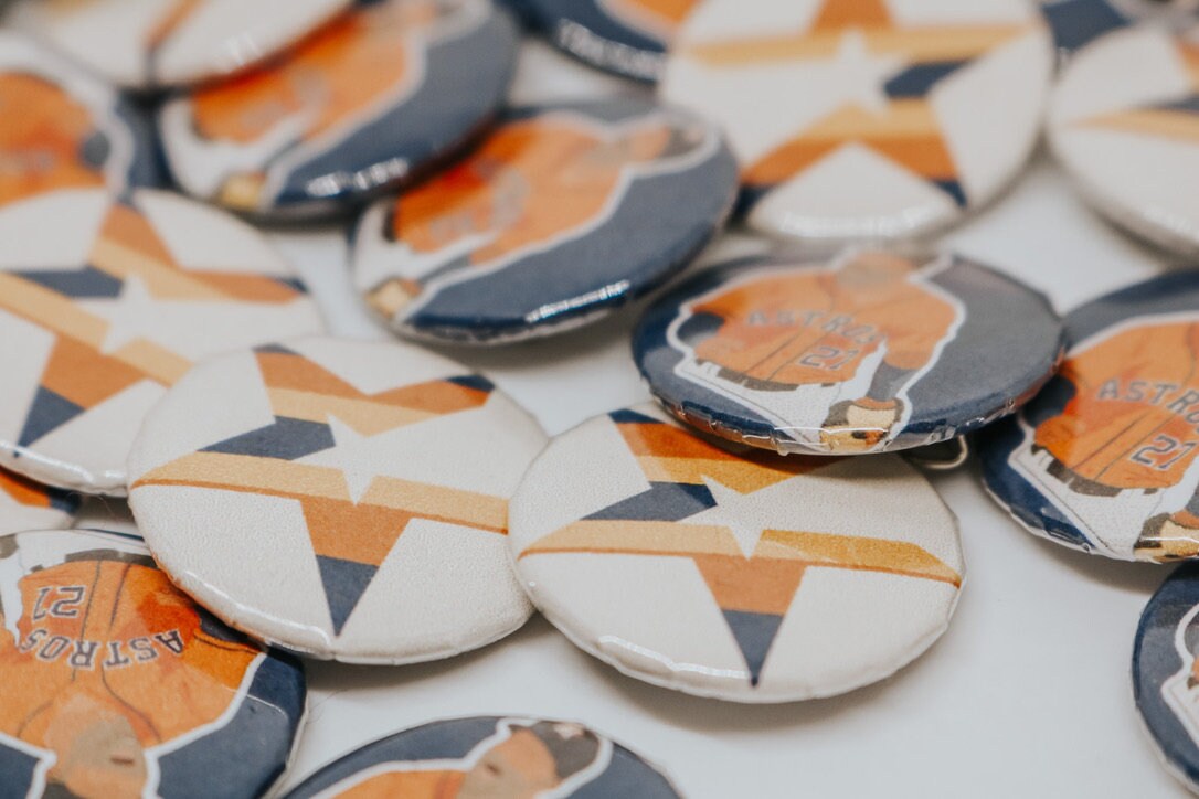 Houston Astros Buttons | Jose Altuve Button| Astros Star Logo Button |